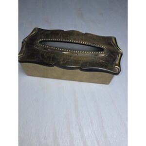 Vintage 1970's Brass AMEROCK Tissue Box Holder Excellent Condition